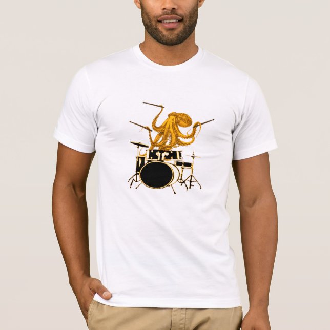Octopus tocando tambor camisa baterista camiseta (Frente)