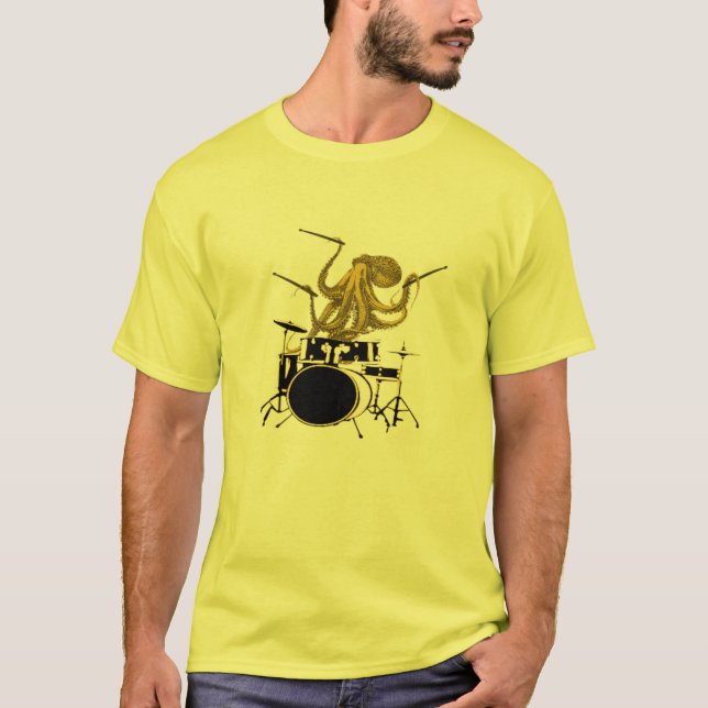 Octopus tocando tambor camisa baterista camiseta (Frente)