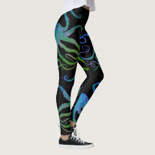 Octopus Verde Azul em Sua Cor - Leggings
