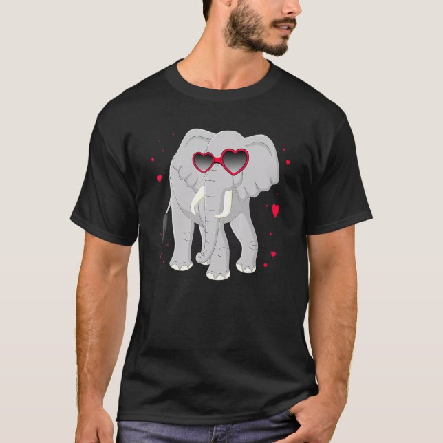 Óculos Coração de Elefante Camiseta Infantil Elefa (Frente)