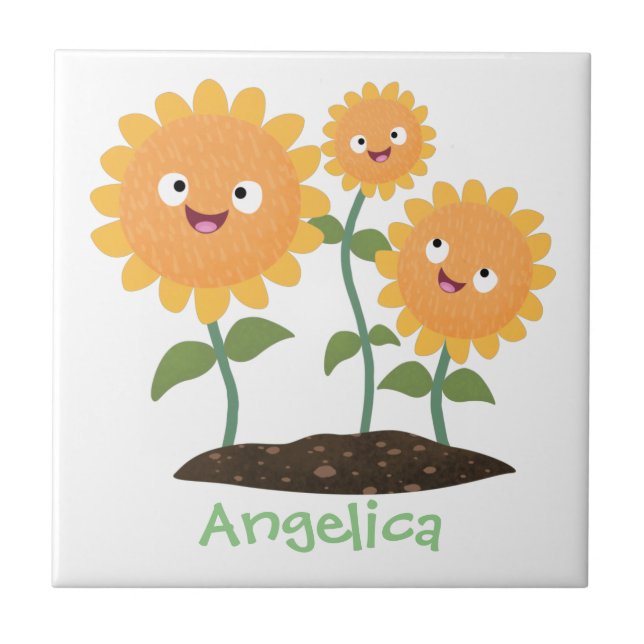 Óculos de desenho animados bonitos e felizes (Frente)