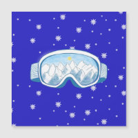 Óculos de Esqui com reflexo de montanha