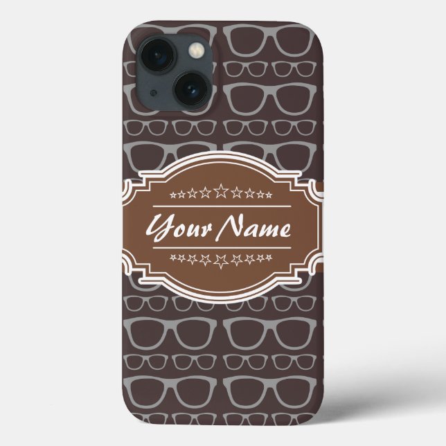 Óculos de Hipster de Nerd de café personalizados (Verso)