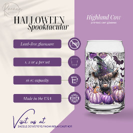 Óculos de Lata Estampados com Vaca das Terras Alta