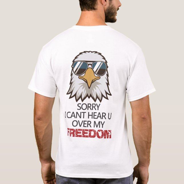 Óculos de Sol Águia Divertida Camiseta Liberdade (Verso)