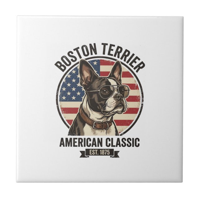 Óculos de sol com bandeira americana do cão clássi (Frente)