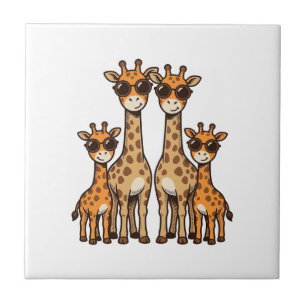 Óculos de Sol da Família de Girafa Legal com Grava