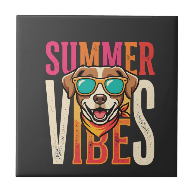 Óculos de Sol de Cachorro Vibrações de Verão (Frente)