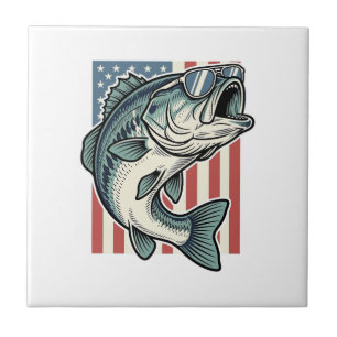 Óculos de Sol de Pesca de Bass Patrióticos Vetor V