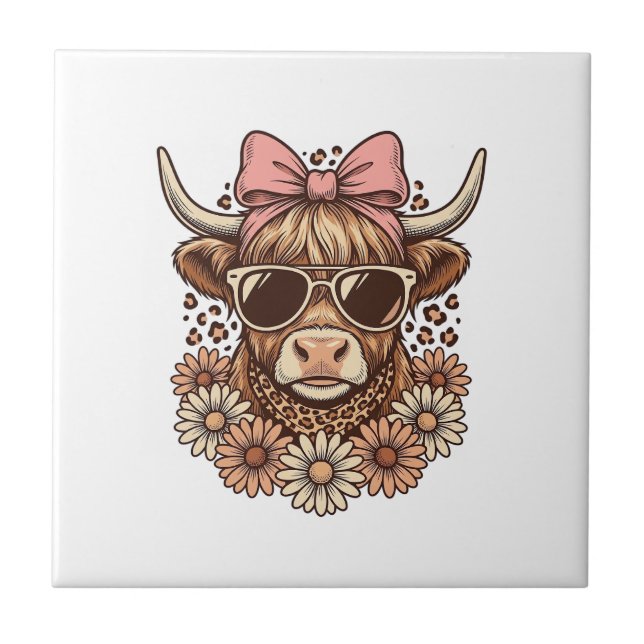 Óculos de sol de vaca das Terras Altas fofos com l (Frente)