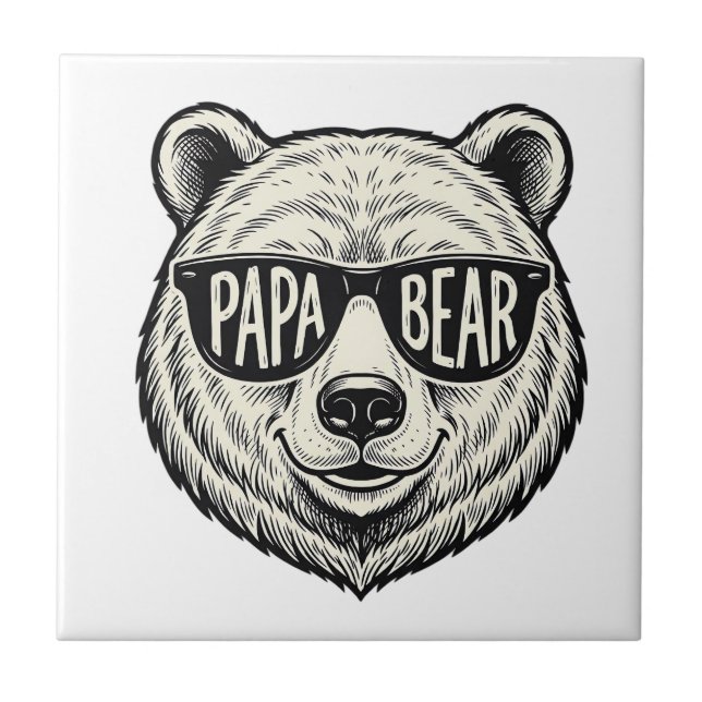 Óculos de sol do Papai Urso Cabeça de Urso Design  (Frente)