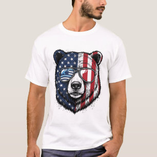 Óculos de Sol do Urso Patriota Camisa Vector Vinta