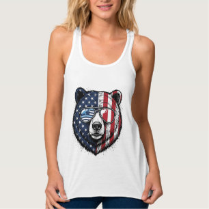 Óculos de Sol do Urso Patriota Camisa Vector Vinta