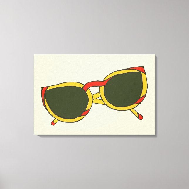 Óculos de sol em amarelo e vermelho Impressões em  (Frente)