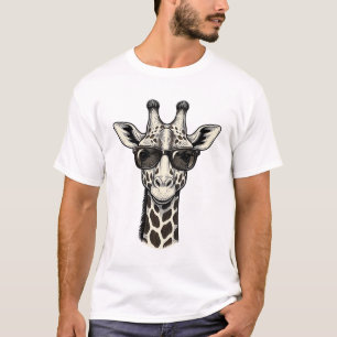 Óculos de Sol Girafa Legal Camisa de Gravura Vinta
