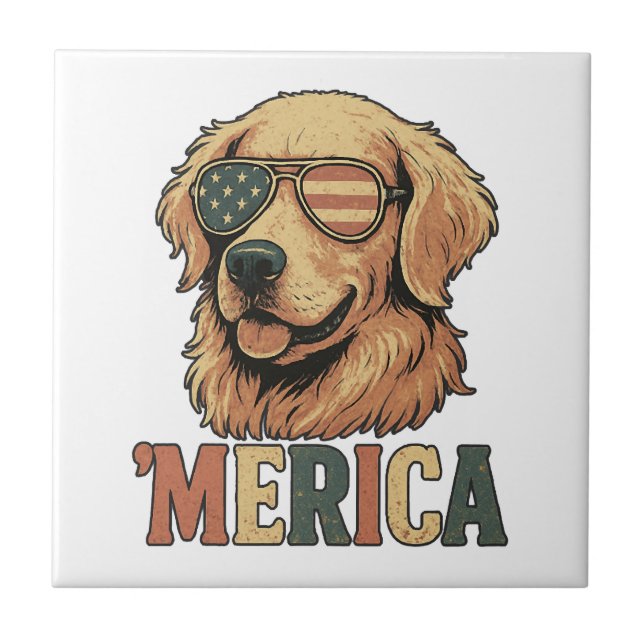 Óculos de Sol 'Merica do Golden Retriever (Frente)