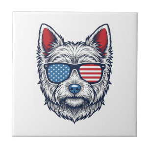 Óculos de sol patrióticos para cães Westie Arte ve