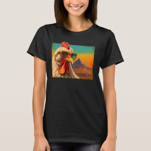 Óculos de Sol Retro Frango Camiseta de Galo Legal