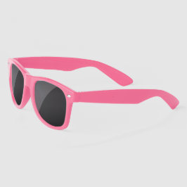 Óculos de sol rosa com lentes pretas são mostrados