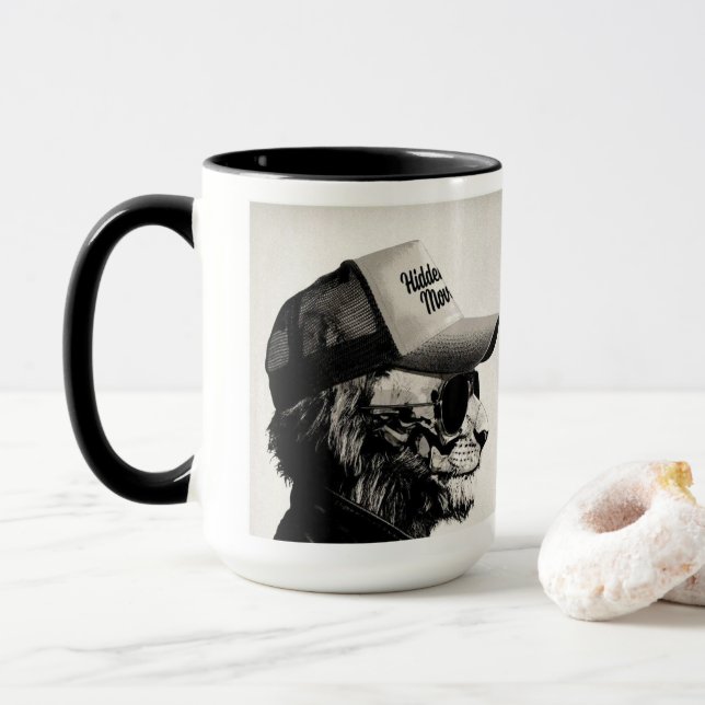 óculos escondidos da aviação de gatos move caneca  (Com Donut)