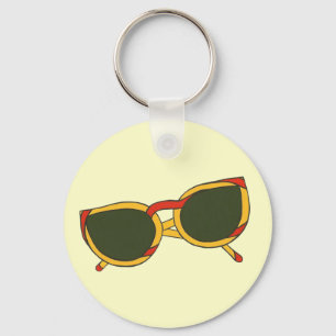 Óculos escuros em amarelo e vermelho em Chaveiros