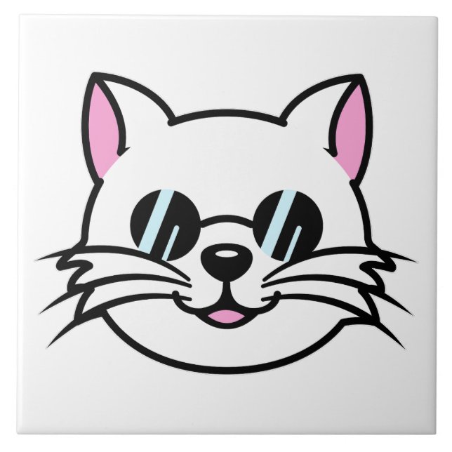 Óculos Pretos Vestidos de Gatos Brancos / Óculos e (Frente)