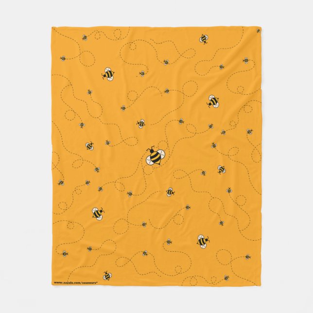 Ocupado como um cobertor de borda amarela de abelh (Frente)