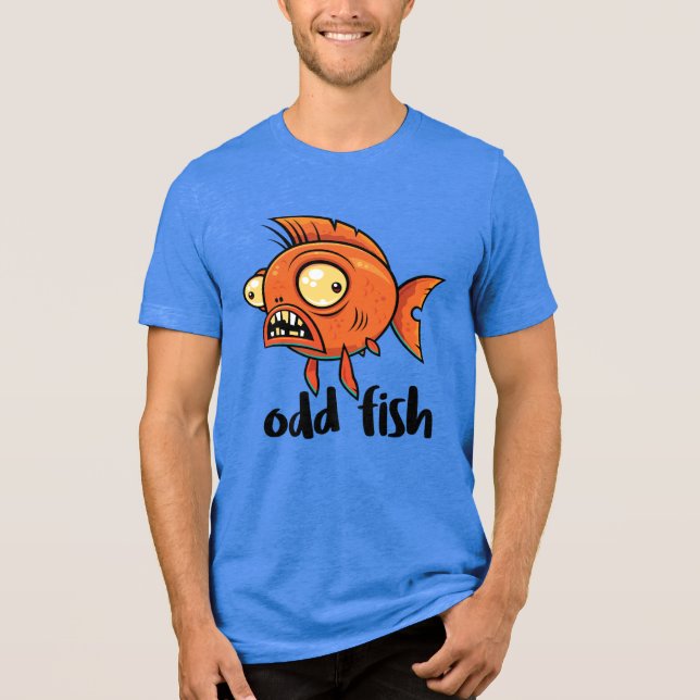 Odd Fish Quirky Funny Orange Goldfish Cartoon (Frente)