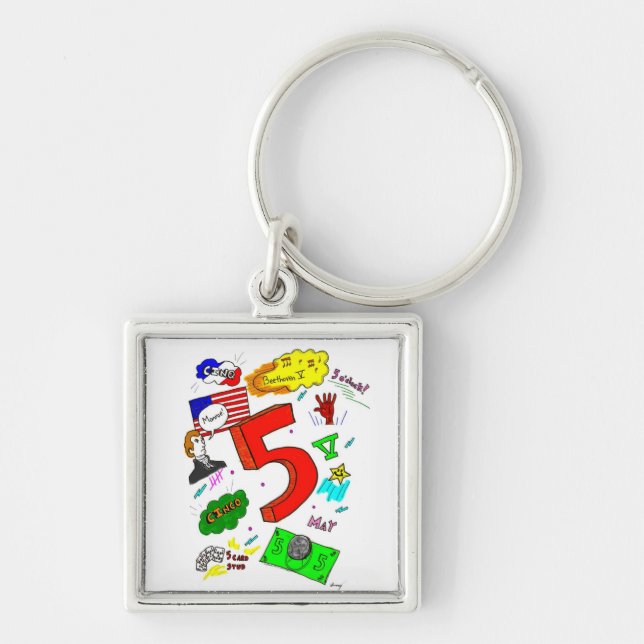 Ode para cinco Chaveiro (Frente)