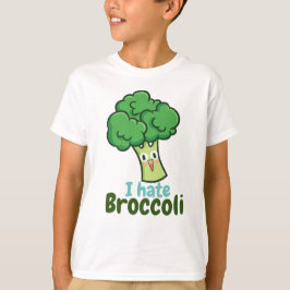 Odeio a camisa do garoto de brócolis