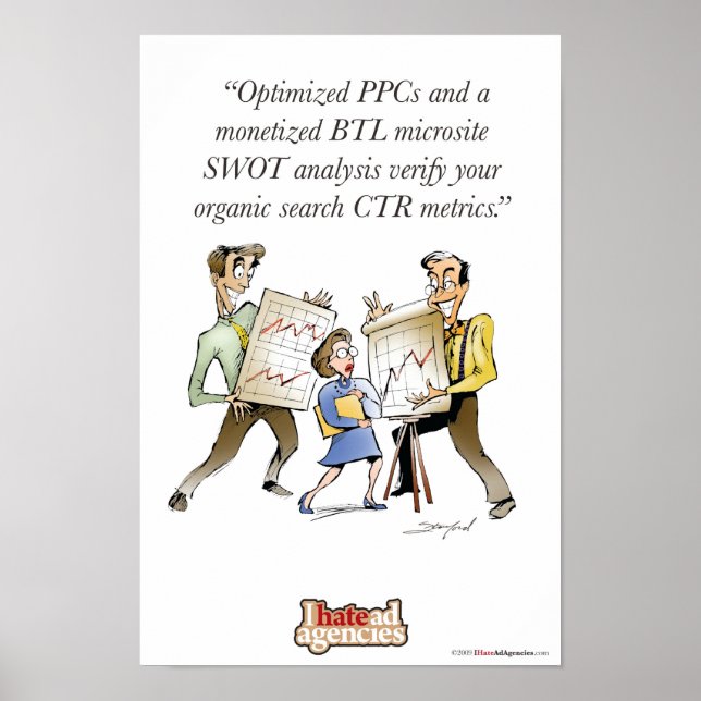 Odeio Agências de Anúncio Falar Poster (Frente)