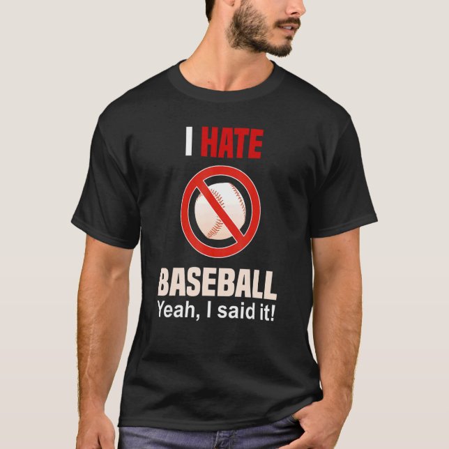 Odeio Camisa de Baseball Não gosta de Anti-Bas de  (Frente)