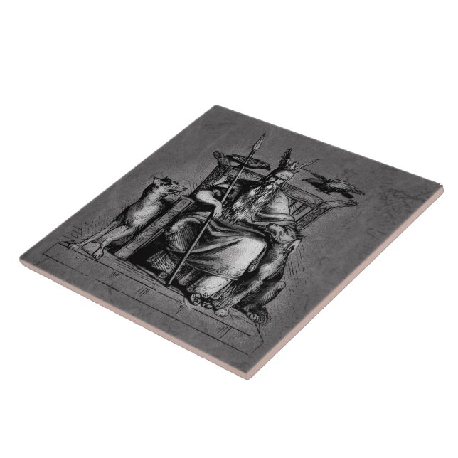 Odin Corvos no Trono de Pedra Mitologia Viking Ped (Lateral)