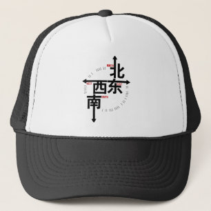 Oeste do sudeste norte no boné do Kanji
