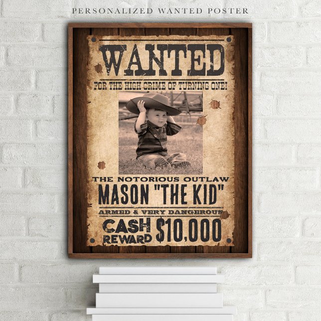 Oeste Wwant Outlaw Welcome Birthday Poster (Criador carregado)