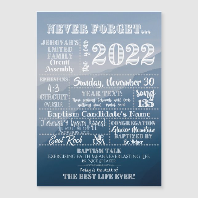 Oferta personalizável de batismo JW - Conjunto de  (Frente)