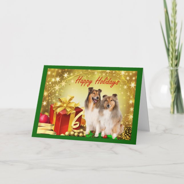 Ofertas de Cartão de Natal da Sheltie (Frente)