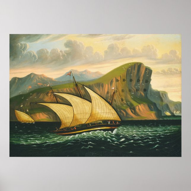 Off Gibraltar - Thomas Chambers Fine Art Poster (Frente)