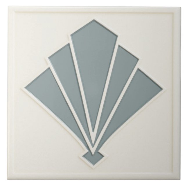 Off White and Grey Art Deco Ceramic (Frente)