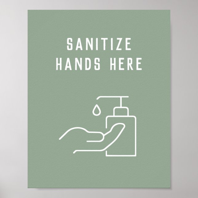 Office Hygiene Sanitize Suas Mãos Aqui Poster (Frente)
