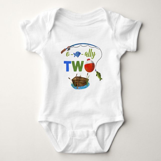 Ofishally TWO body para bebê O-fish-ally DOIS meni (Frente)