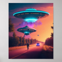 OFO Alienígena Space Posters digitais e Wall Art