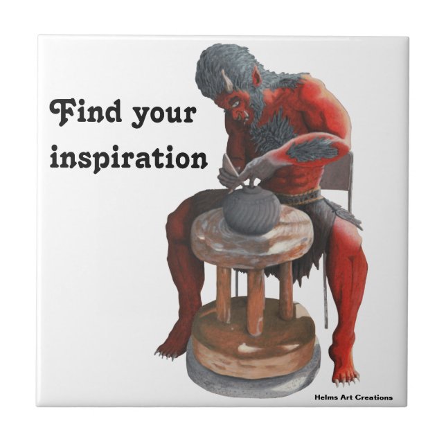 Ogre Usando Azulejo Decorativo Pottery Wheel Fanta (Frente)