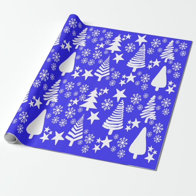 Oh Árvore de Natal Papel de embrulho azul (Desenrolado)