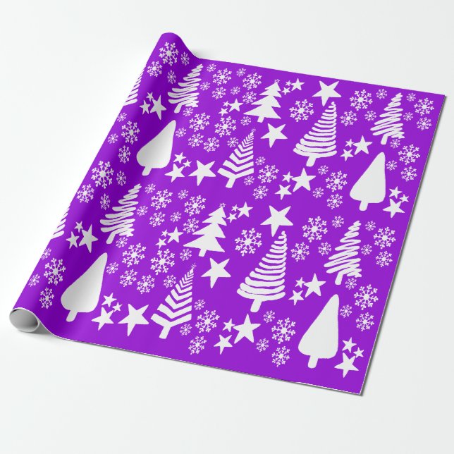 Oh Árvore de Natal Papel de embrulho roxo (Desenrolado)