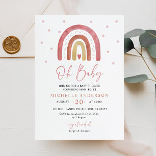 Oh Baby Boho - Chá de fraldas Arco-Íris Convite
