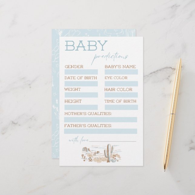Oh Baby Cowboy Baby Shower Predictions (Frente/Verso In Situ)