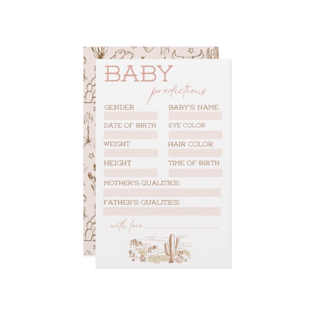 Oh Baby Cowgirl Baby Shower Predictions (Frente/Verso In Situ)