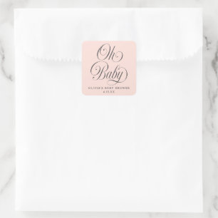 Oh Baby Elegante Etiqueta Rosa Favor de Chuvada de