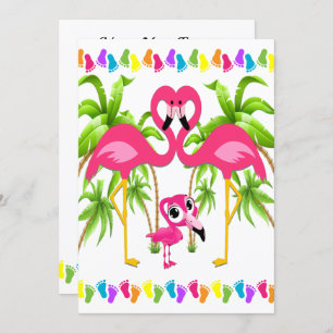 Oh Baby Flamingo Chá / Convite Para Adoção